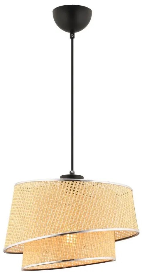 Lampadario a sospensione con cavo BARETTE 1xE27/60W/230V beige/cromo lucido