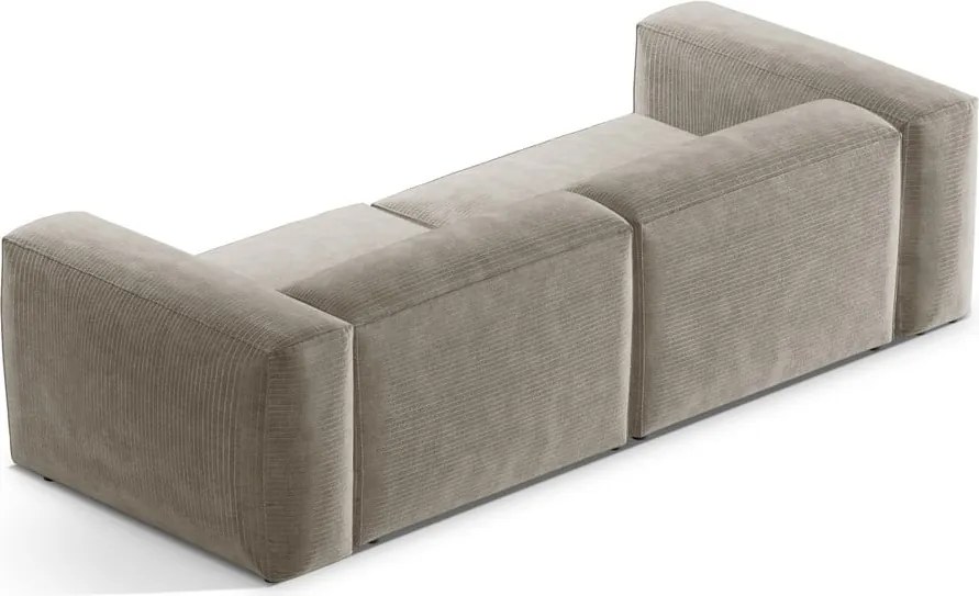 Divano beige con rivestimento in velluto a coste 264 cm Bergamo – Cosmopolitan Design