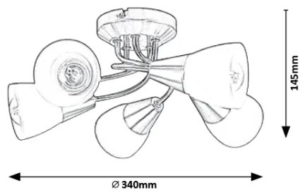 Rabalux 5691 - Plafoniera CONNOR 5xE14/40W/230V