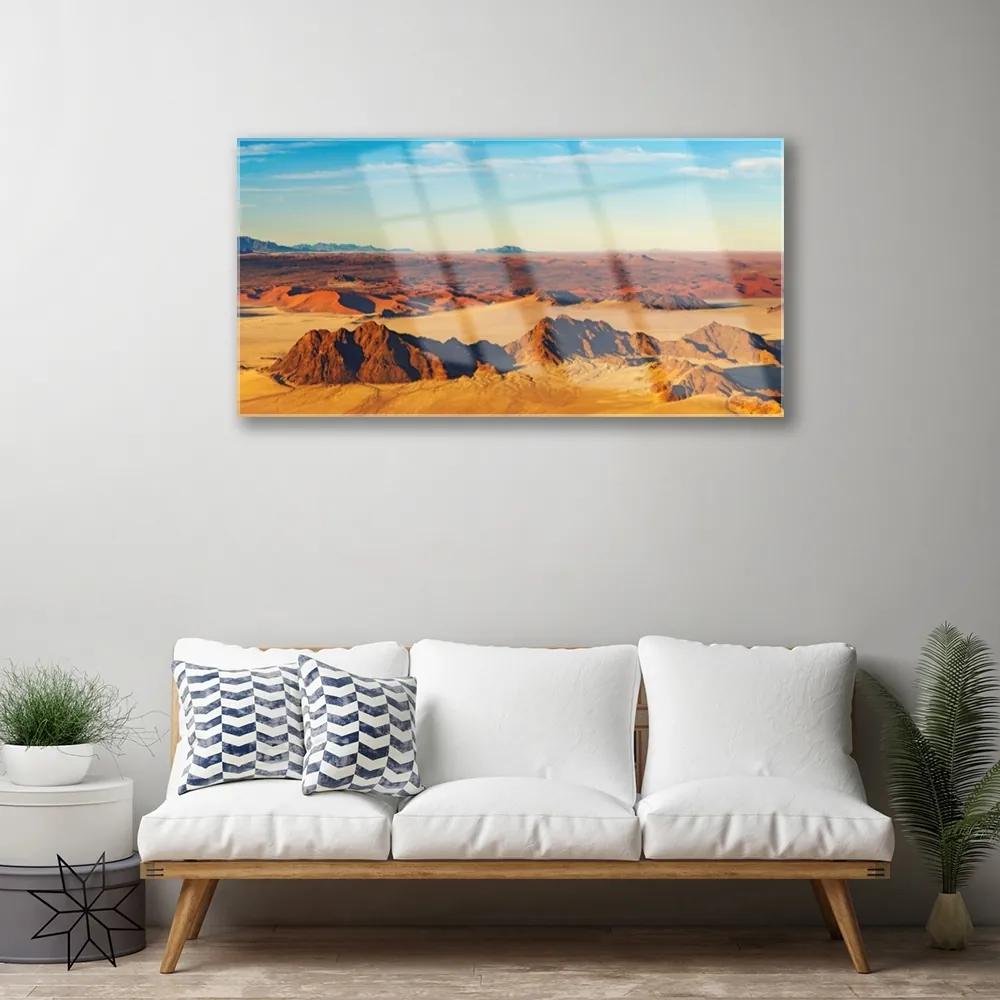 Quadro in vetro Paesaggio del cielo del deserto 100x50 cm