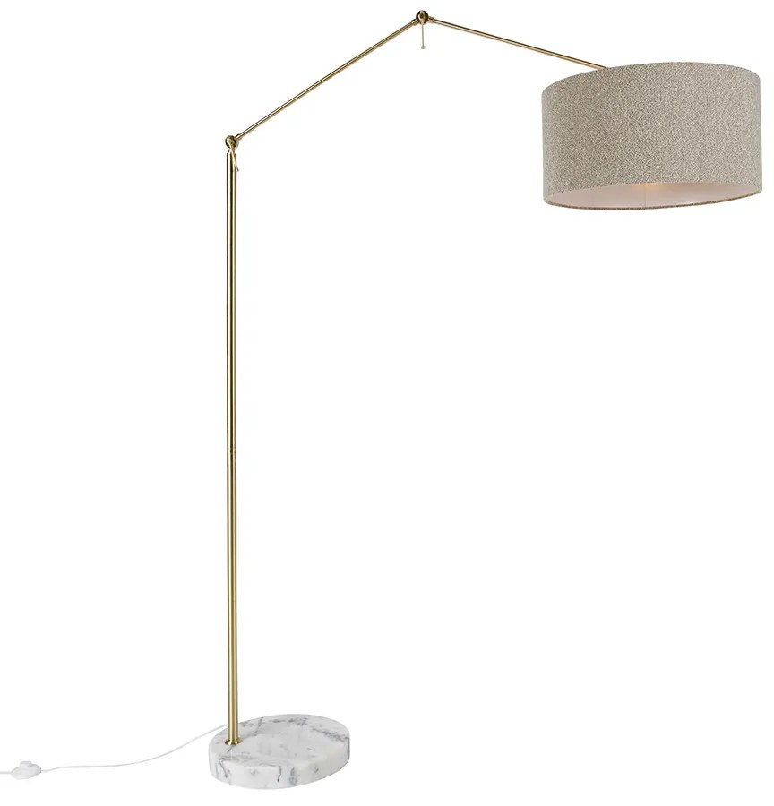 Lampada da terra oro con paralume bouclè tortora 50 cm orientabile - Editor