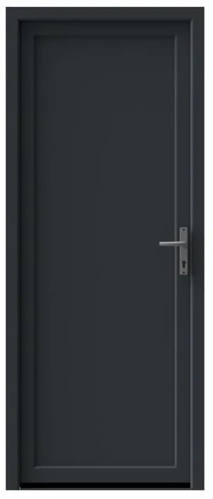 Portoncino d'ingresso in pvc Base L 80 x H 210 cm antracite apertura sinistra