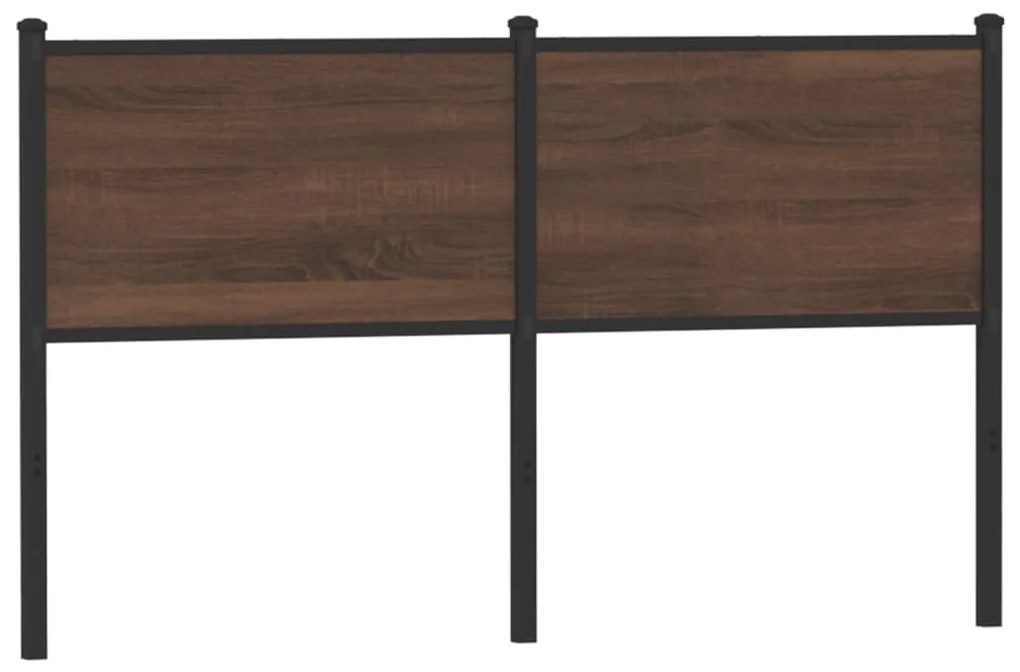 Testiera Rovere Marrone 140 Cm İn Legno Multistrato E Acciaio /