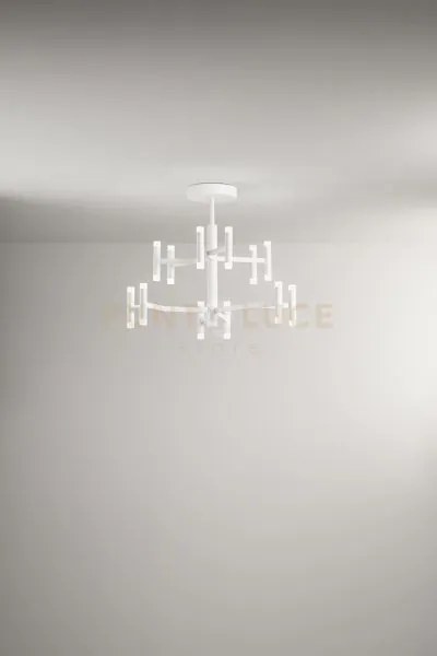 Plafoniera in metallo e alluminio bianco candles led 68w 3000k cri...