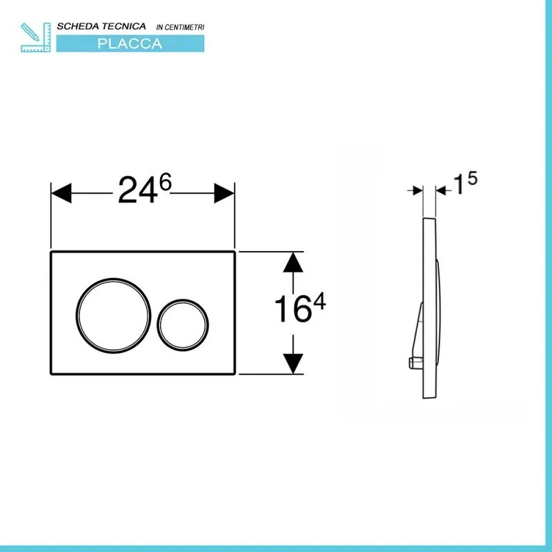 Placca di comando Geberit Sigma20 bianco opaco e inserti lucidi