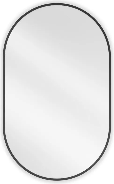 Mexen Loft specchio da bagno ovale 90 x 55 cm, cornice nera - 9851-090-055-000-70