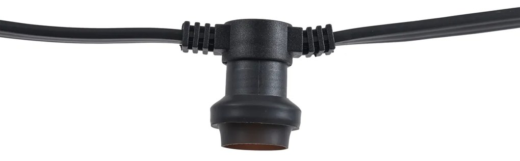 Ghirlanda luminosa nera collegabile con spina 6m 10 luci IP54 - Lubber