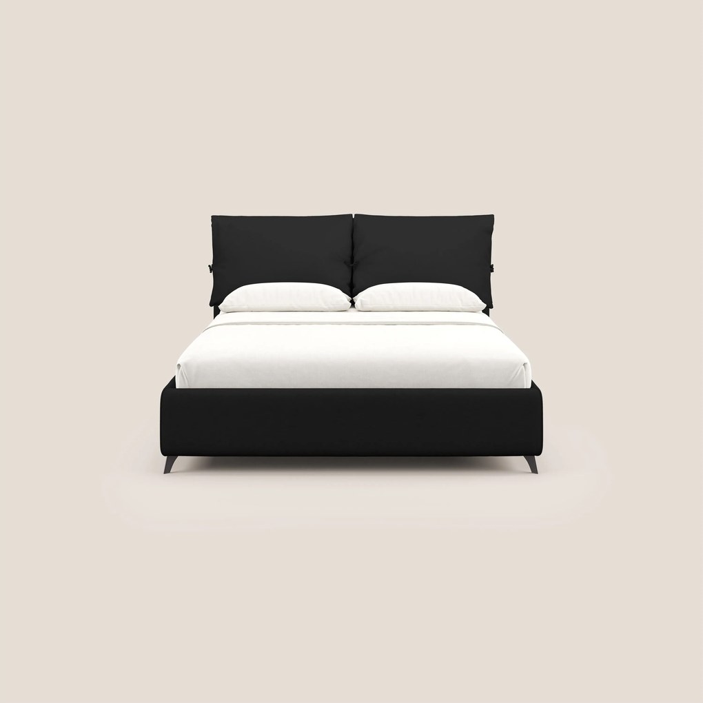Susan letto imbottito contenitore completamente sfoderabile in microfibra smacchiabile T11 nero