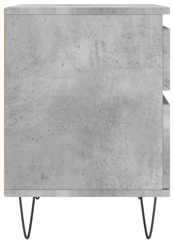 Comodino Grigio Cemento 40x35x50 cm in Legno Multistrato