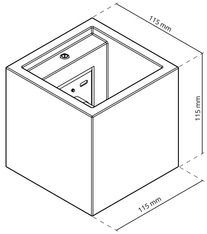 Applique da Parete a forma di Cubo in Gesso Pitturabile, G9 Materiale Gesso