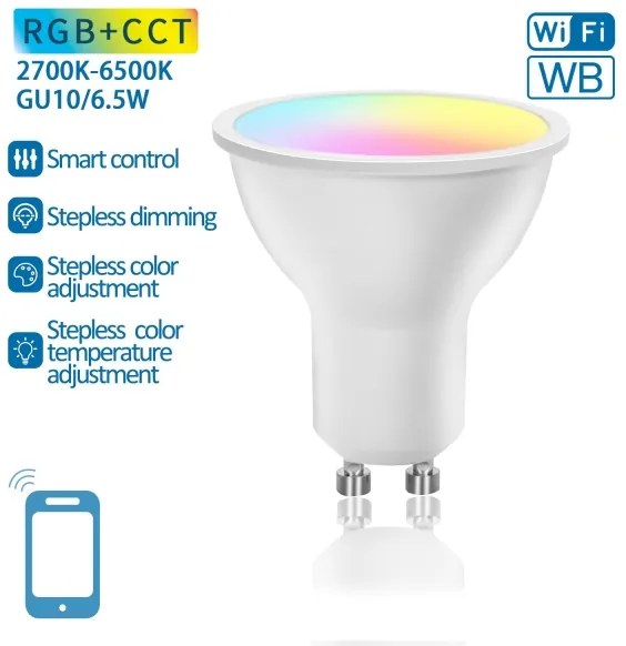 Lampadina LED RGBW dimmerabile GU10/6,5W/230V 2700-6500K Wi-Fi - Aigostar
