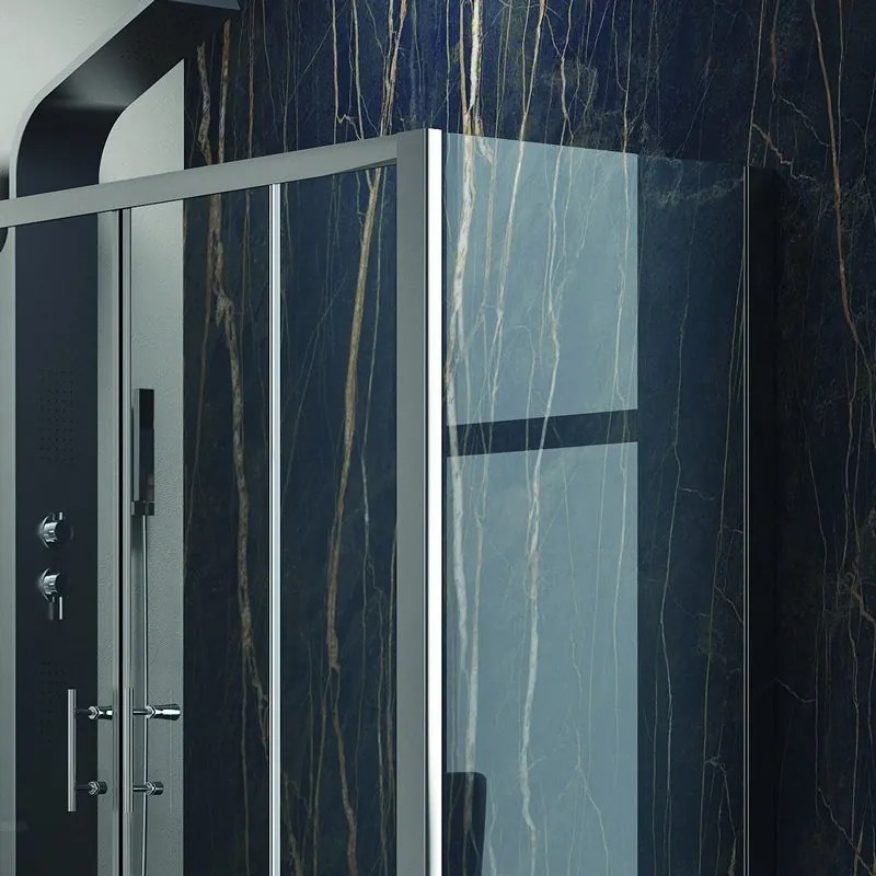 Kamalu - Box doccia angolare 160x70 cm laterale fisso 70cm profili cromo | KF6000S