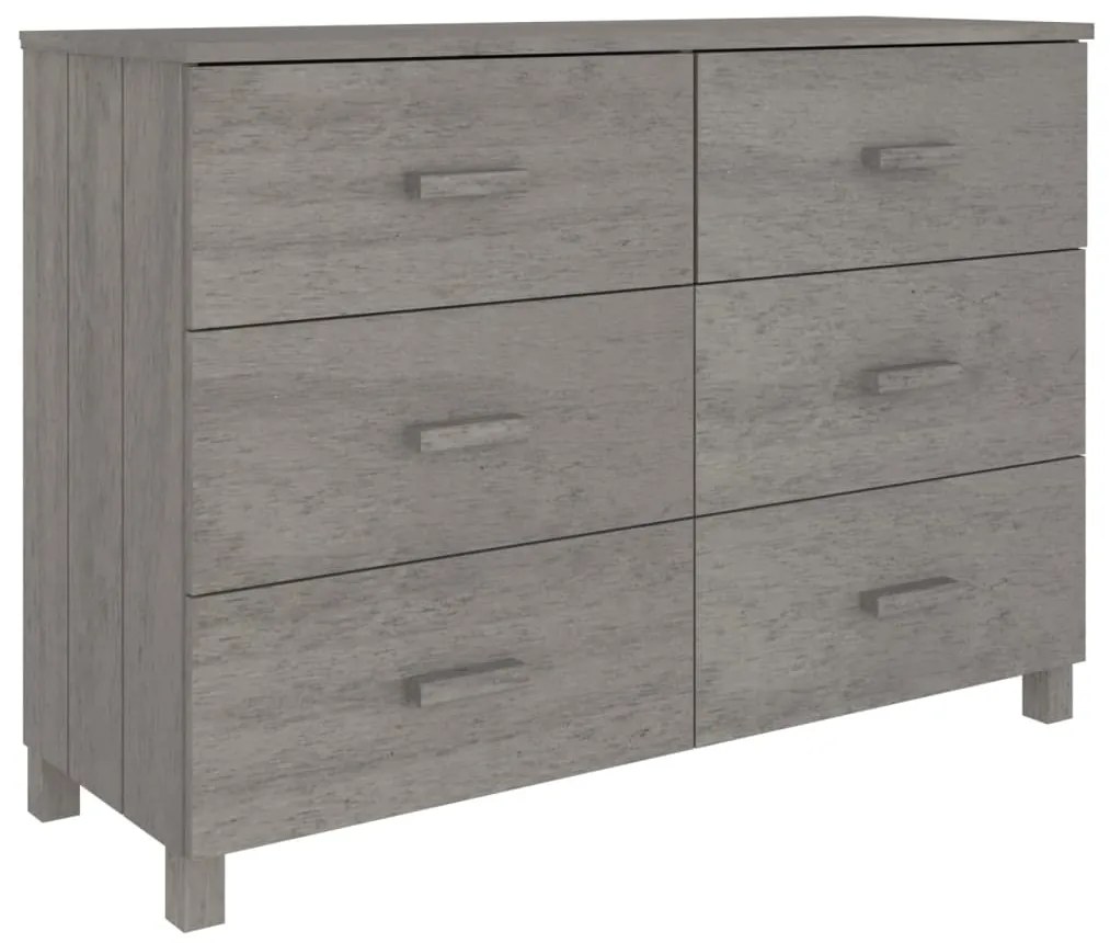 Credenza hamar grigio chiaro 113x40x80cm legno massello di pino