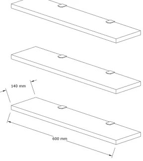 SET 3x Mensola BOSS antracite
