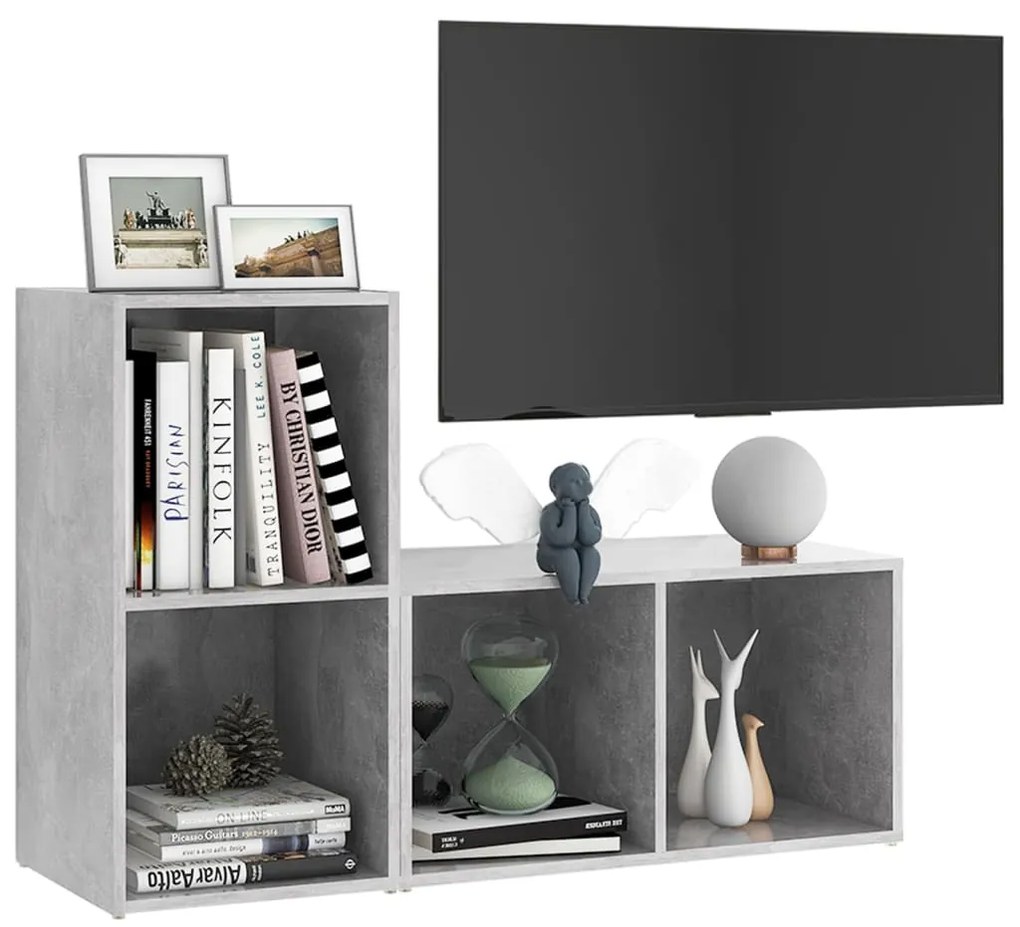 Mobili TV 2 pz Grigio Cemento 72x35x36,5 cm in Truciolato