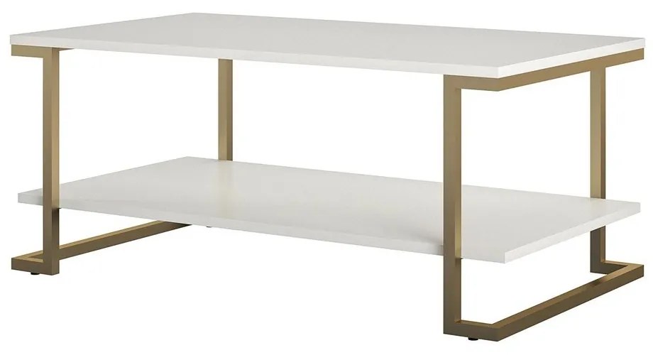 Tavolino in bianco e oro , 106 x 45 cm Camila - CosmoLiving by Cosmopolitan