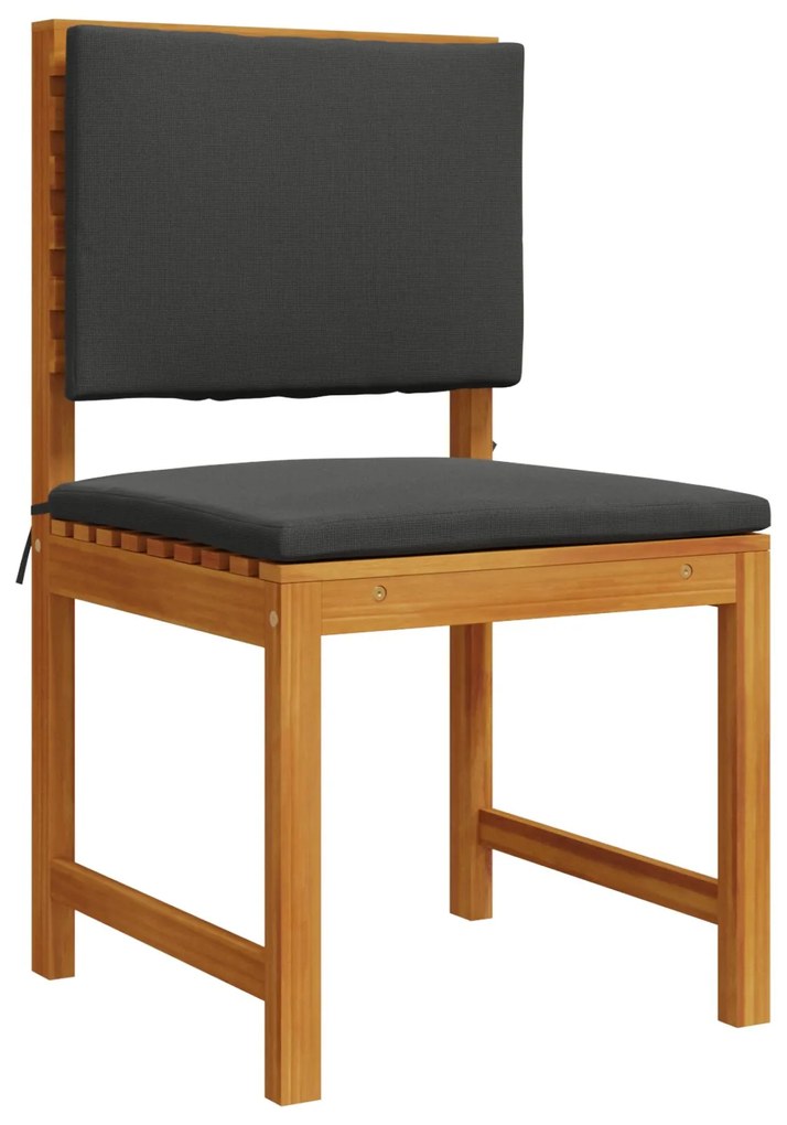 Set da pranzo per il giardino a 5 pezzi con cuscini in legno massiccio di acacia