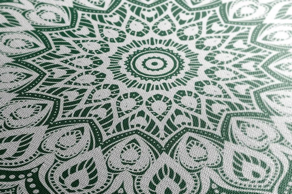 Stampa su tela – Mandala armonia su sfondo verde