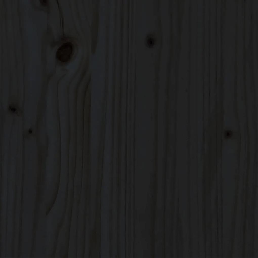 Giroletto nero in legno massello pino 150x200 cm 5ft king size