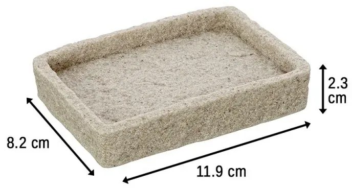 Portasapone Moderno In Resina Beige D Appoggio Effetto Pietra