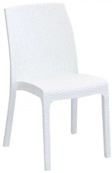 Sedia Virginia - Seduta in Wicker con Struttura in Plastica Stampata, Bianco