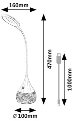 Rabalux 74248 - LED RGB Lampada da tavolo dimmerabile VIVTER LED/4W/230V bianco