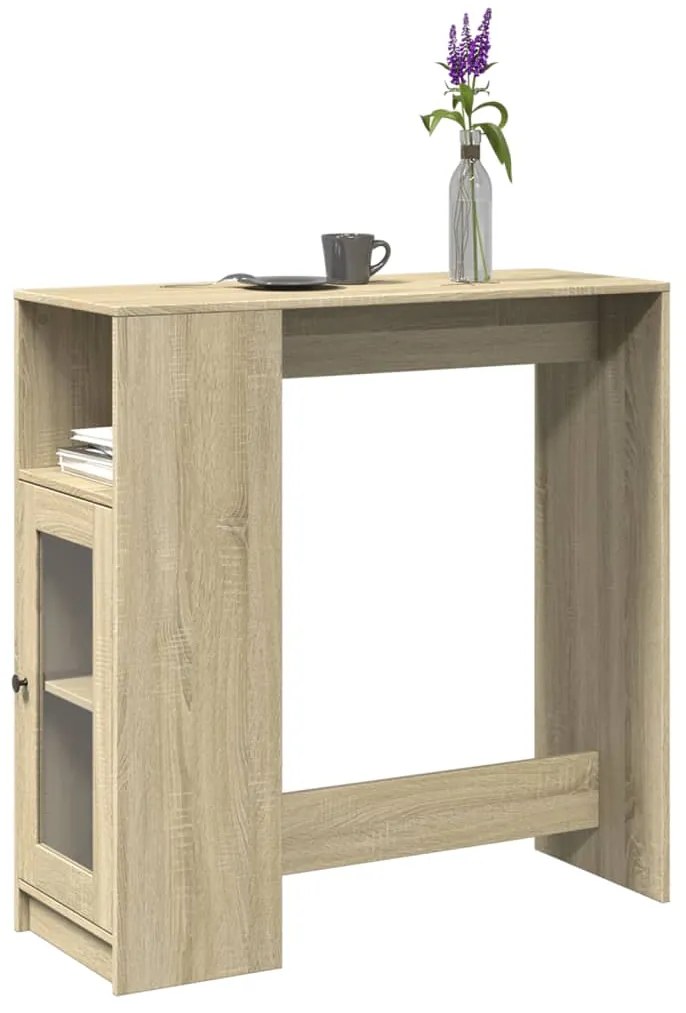 Tavolo Bar Con Rastrelliera Sonoma 101x40x103,5 Cm Multistrato /