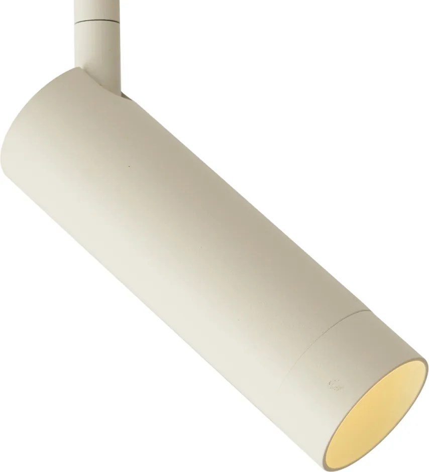 Sistema di illuminazione a binario moderno bianco con 6 faretti beige monofase - Slimline Uzzy