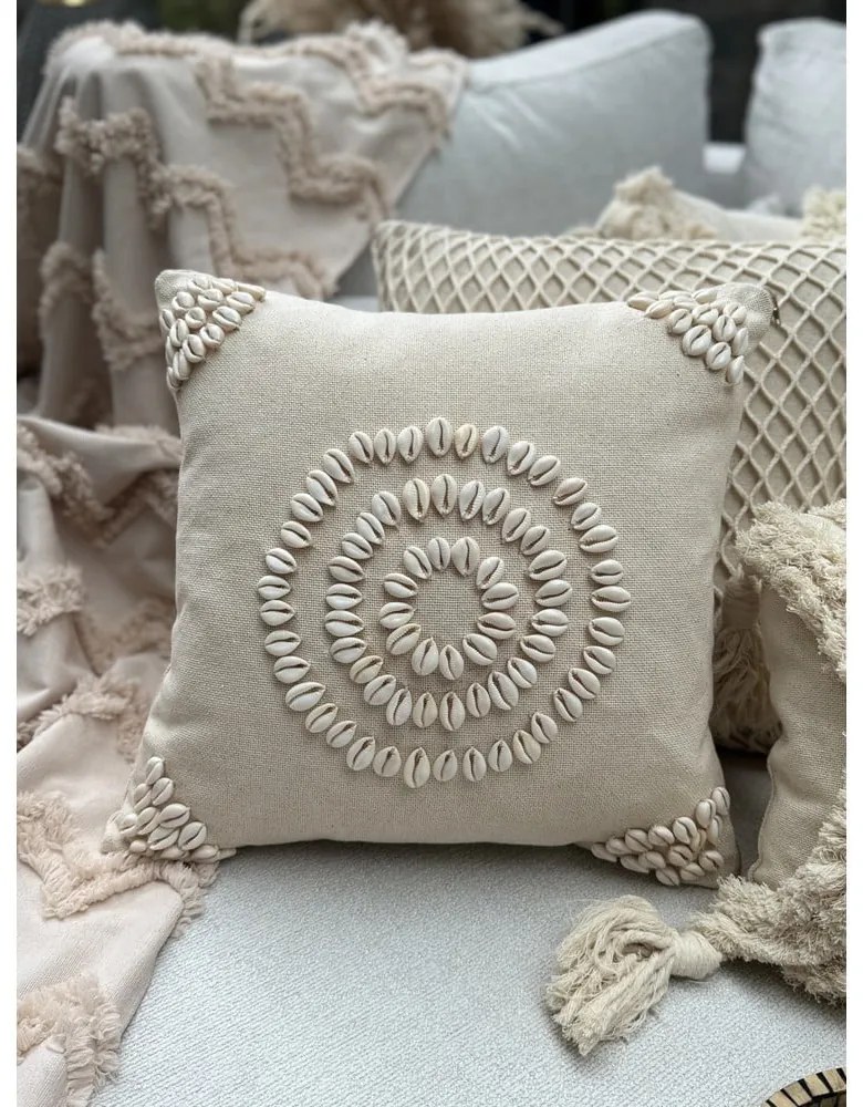 Federa decorativa in cotone 43x43 cm Seashells – Mioli Decor