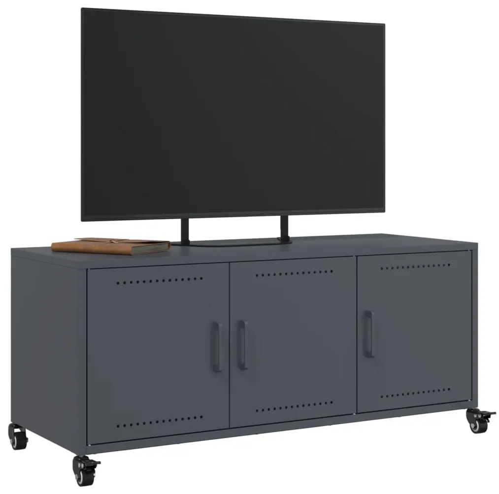 Mobile tv antracite 100,5x39x43,5 cm acciaio laminato a freddo