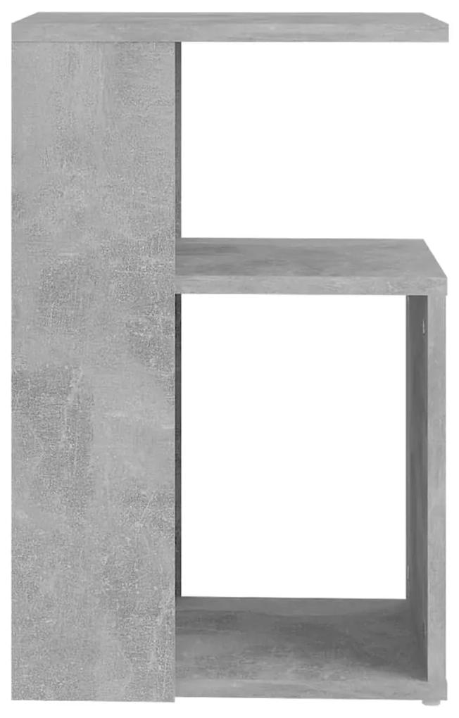 Tavolino Grigio Cemento 36x30x56 cm in Legno Multistrato