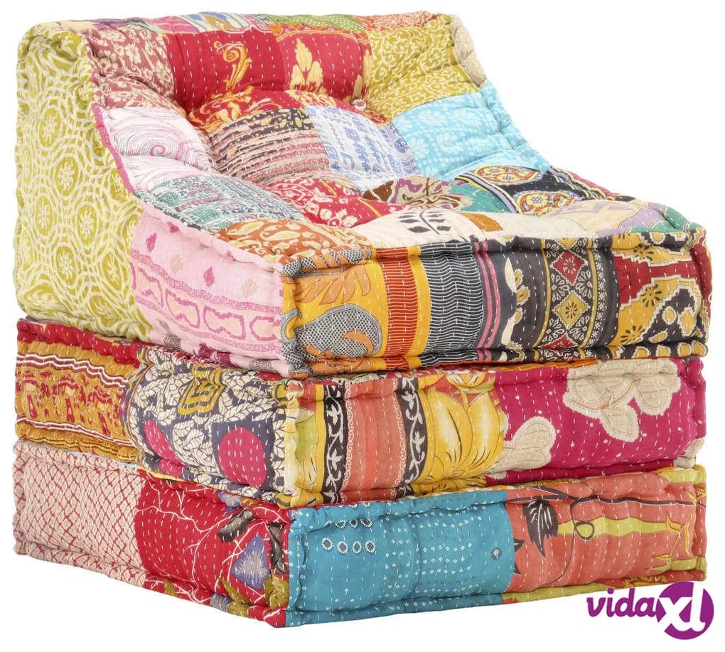 vidaXL Pouf Modulare in Tessuto Patchwork