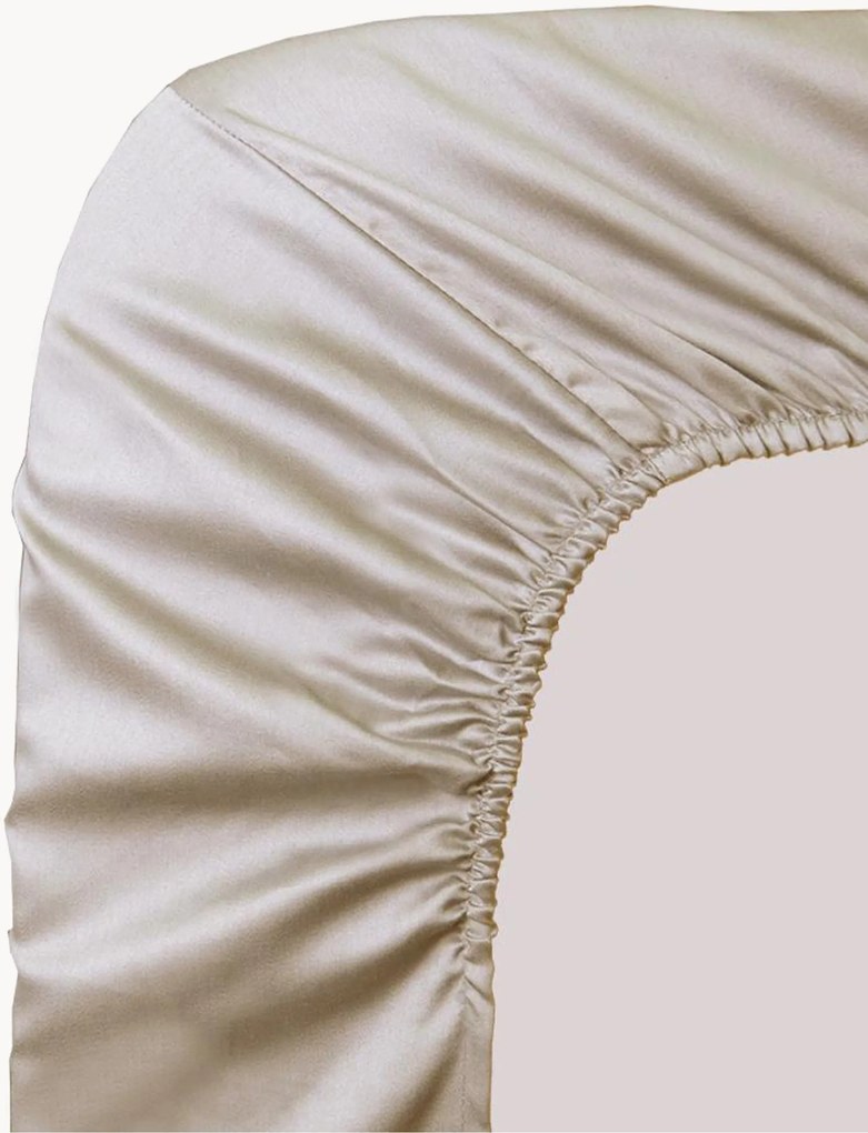 Lenzuolo con angoli boxspring in raso di cotone Ava