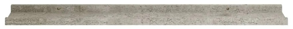 Mensole da parete 4 pz grigio cemento 80x9x3 cm