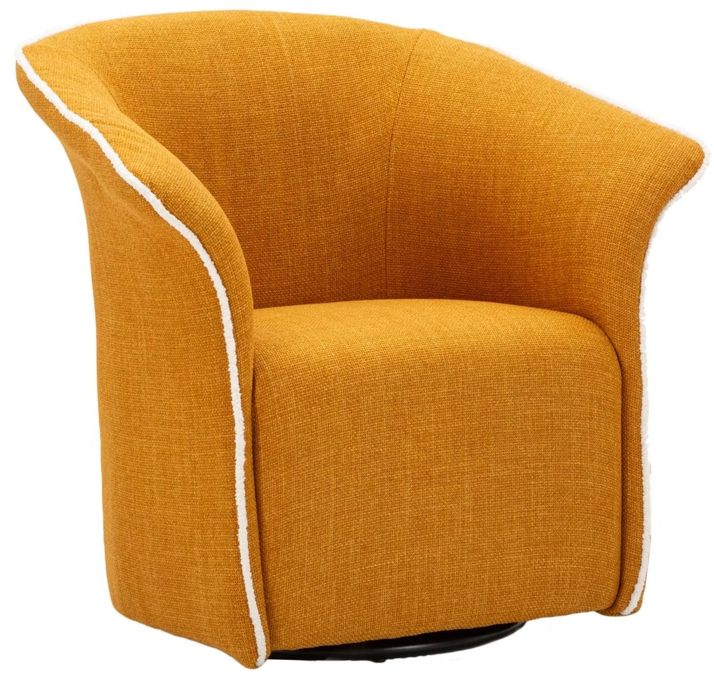 Poltrona Girevole Siena Senape 83,5X66X80 Alta 42 cm