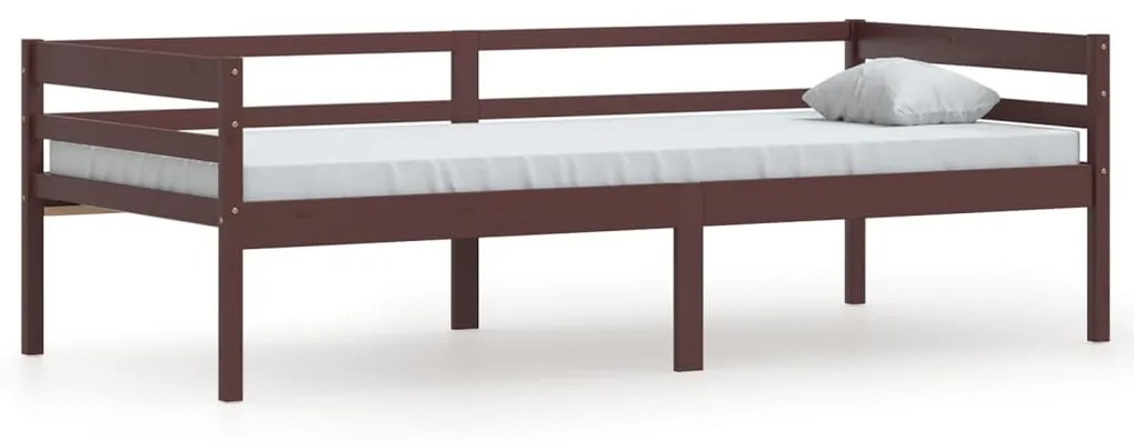 Giroletto marrone scuro in legno massello di pino 90x200 cm