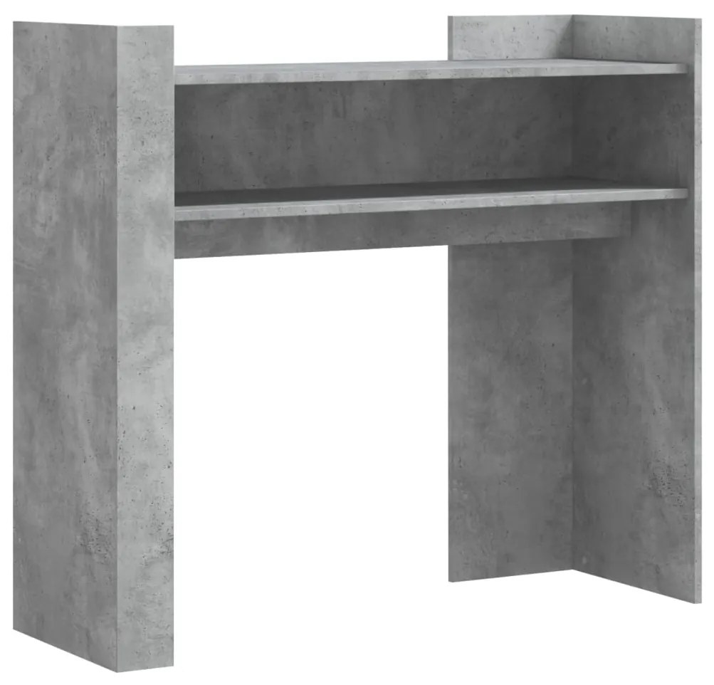 Tavolino consolle grigio cemento 100x35x90 cm in multistrato