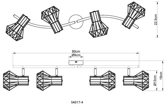Globo 54017-4 - Luce Spot PRISKA 4xE27/40W/230V