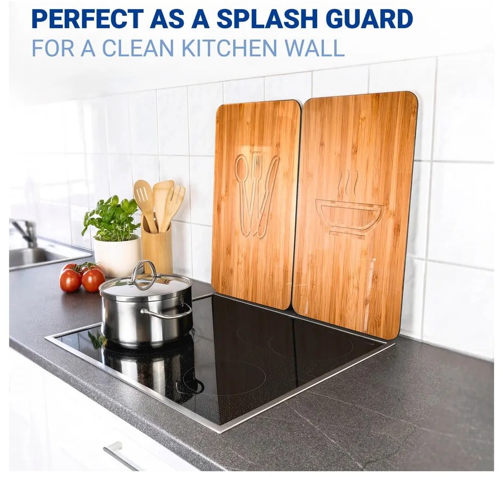 Set di 2 copri stufe in vetro, 52 x 30 cm Lunch - Wenko