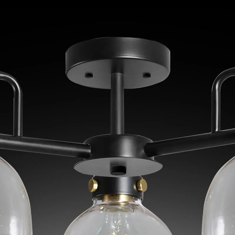 Plafoniera industriale Maila Ø 53 cm nero IP20, 3XE27