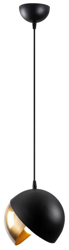 Lampadario nero/dorato con paralume in metallo ø 20 cm Berceste – Opviq lights