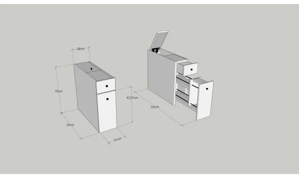 Mobile per bagno MELODY, finitura effetto marmo beige