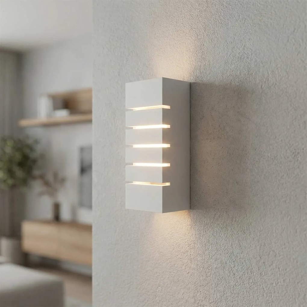 Applique da Parete E14 RIFT Rettangolare in Gesso Pitturabile