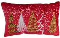 Cuscino tessuto con alberi rosso cm50x30x12