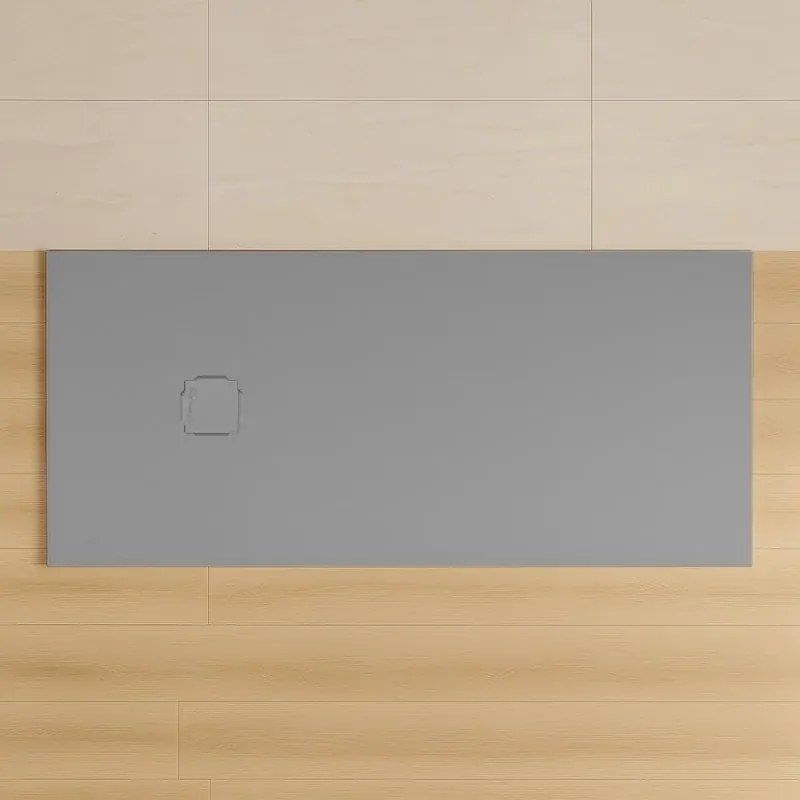 Piatto doccia 90x200 in marmoresina cemento con griglia in acciaio inox Harmony