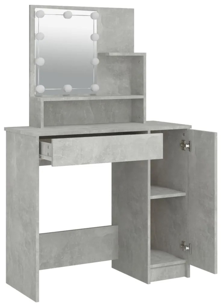 Toeletta con led grigio cemento 86,5x35x136 cm