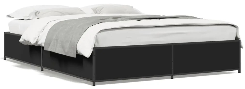 Giroletto Nero 120x190 Cm İn Legno Multistrato E Metallo /