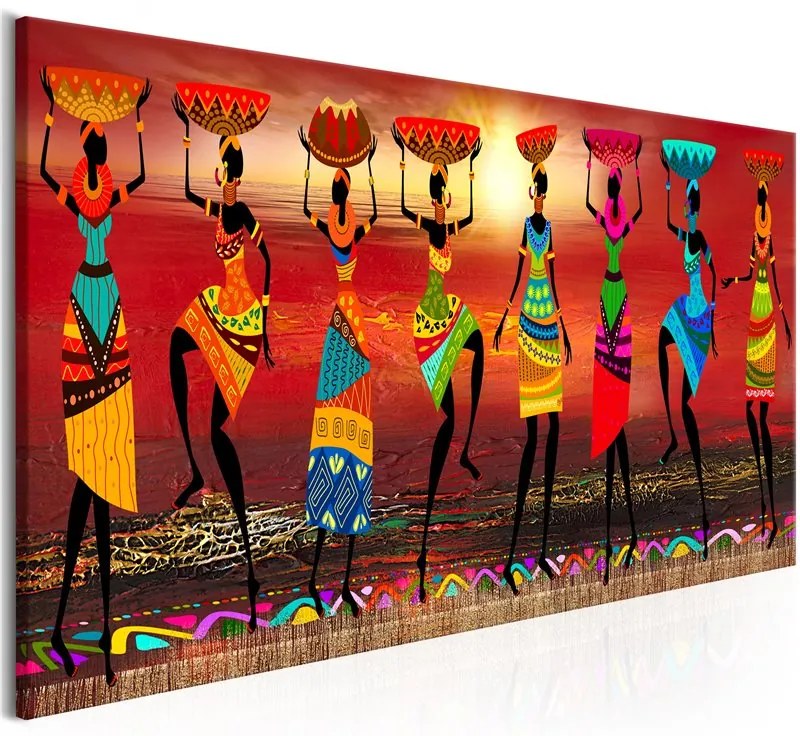 Quadro African Women Dancing  Colore colorful, Dimensioni e Misure 150x50