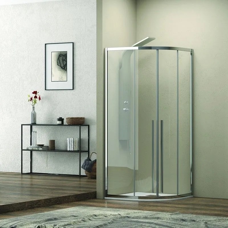 Kamalu - cabina doccia 80x80 semicircolare vetro 8mm anticalcare altezza 200 ke2000