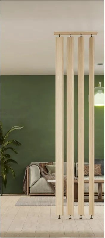 Parete divisoria Modulo a 4 flag Lyon in truciolare L 620 x H 2700 cm rovere